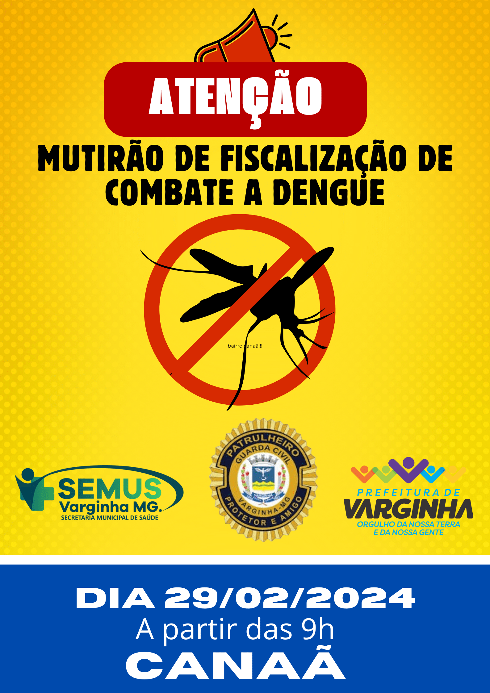 Leia mais sobre o artigo Mutirão de fiscalização de combate a dengue acontecerá nos bairros da cidade.